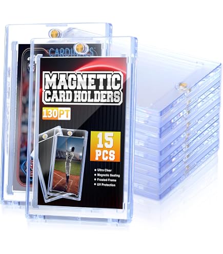 Amazon.com: QTYORD 15 Pack 130PT Magnetic Card Holder for Trading